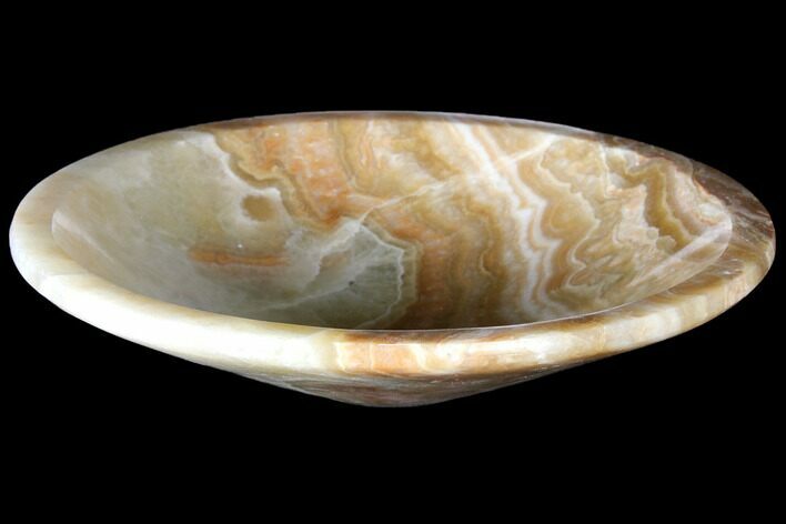 Decorative, Carved Brown Calcite Bowl - Morocco #119350